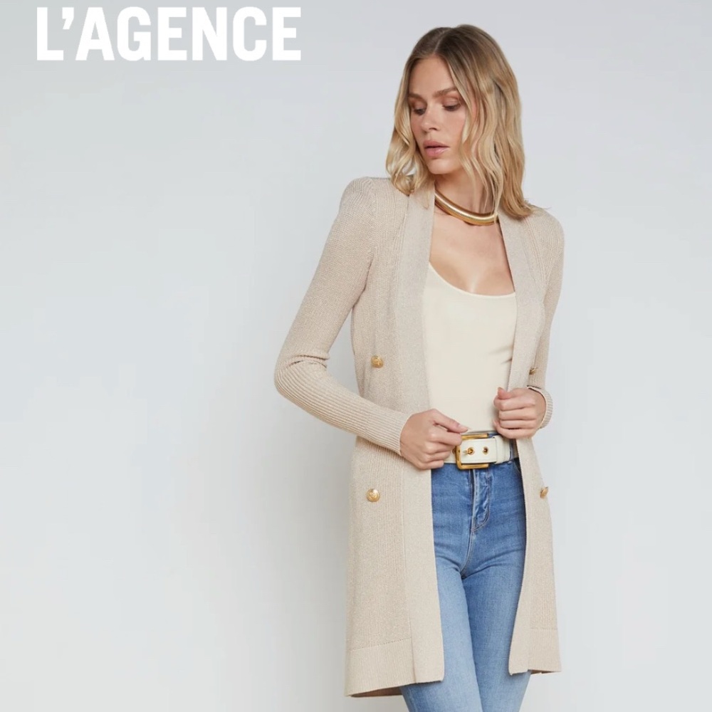 2025 L’agence Noe Double-Breasted Cardigan in pecan $780